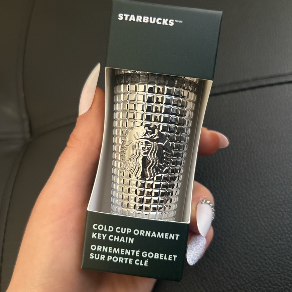 Starbucks silver cold cup keychain